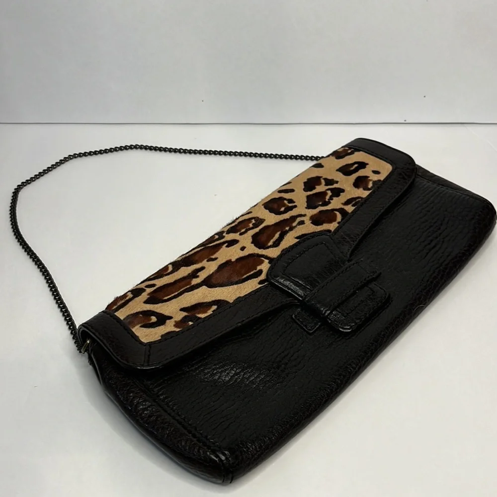 Banana Republic Leather Leopard Clutch Bag - Picture 3 of 6